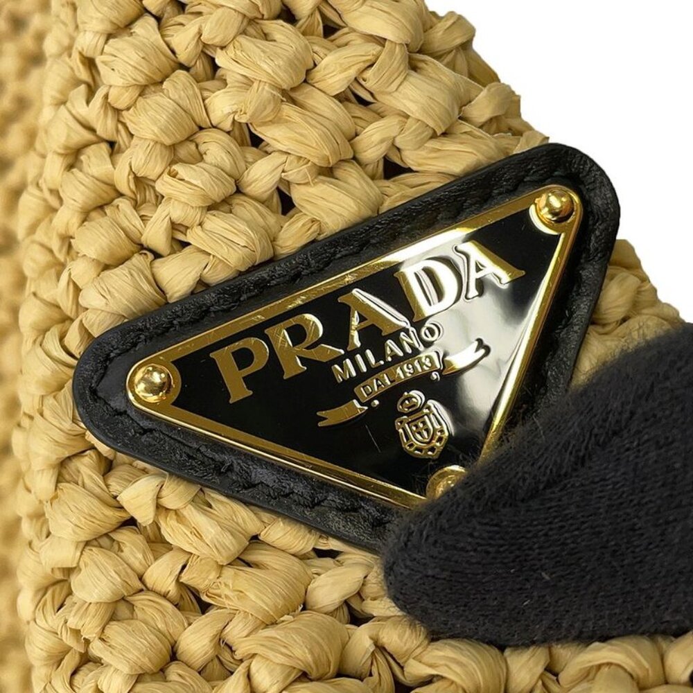 Prada Tote Crochet Logo Raffia - Picture 10 of 10